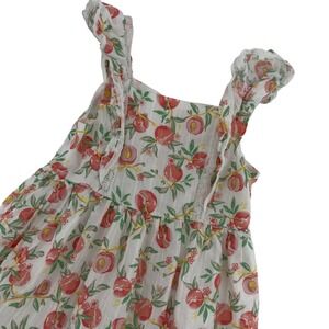 Tommy Bahama Girls Peach Floral Ruffle Cotton Sundress White Size 8